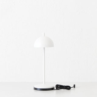 LBD EXCLUSIVE  |  FONTAINES RECHARGEABLE INDOOR/OUTDOOR TABLE LAMP BUNDLE X2 |  MATTE WHITE