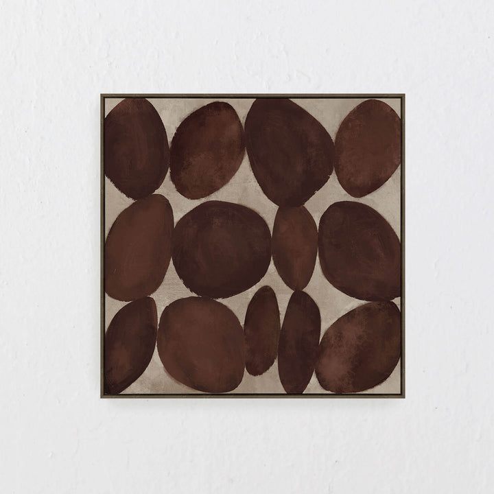 LBD EXCLUSIVE  |  BOLZANO FRAMED CANVAS PRINT  |  120X120CM  |  BURNT SIENNA + NATURAL  |  OAK NATURAL FRAME