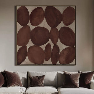 LBD EXCLUSIVE  |  BOLZANO FRAMED CANVAS PRINT  |  120X120CM  |  BURNT SIENNA + NATURAL  |  OAK NATURAL FRAME