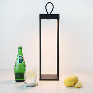 LBD EXCLUSIVE  |  DUNES DU MONT RECHARGEABLE LED INDOOR/OUTDOOR LANTERN BUNDLE X2  |  MATTE BLACK