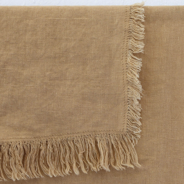 LBD EXCLUSIVE  |  FRENCH LINEN THROW  |  180X140CM  |  AIRY TOBACCO | CLOSEUP