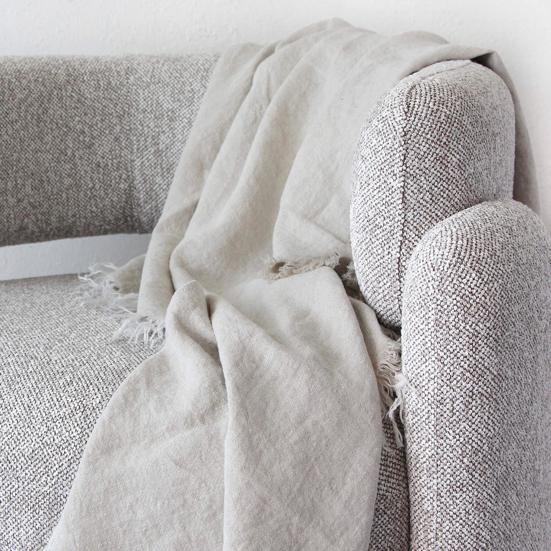 LBD EXCLUSIVE  |  FRENCH LINEN THROW  |  180X140CM  |  NATURAL FLAX