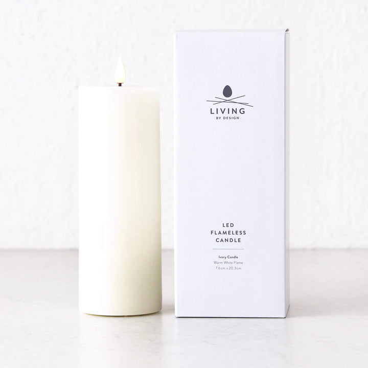 LBD EXCLUSIVE  |  LED FLAMELESS WAX CANDLE + REMOTE  |  IVORY  |  LARGE