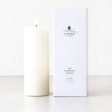 LBD EXCLUSIVE  |  LED FLAMELESS WAX CANDLE + REMOTE  |  IVORY  |  LARGE