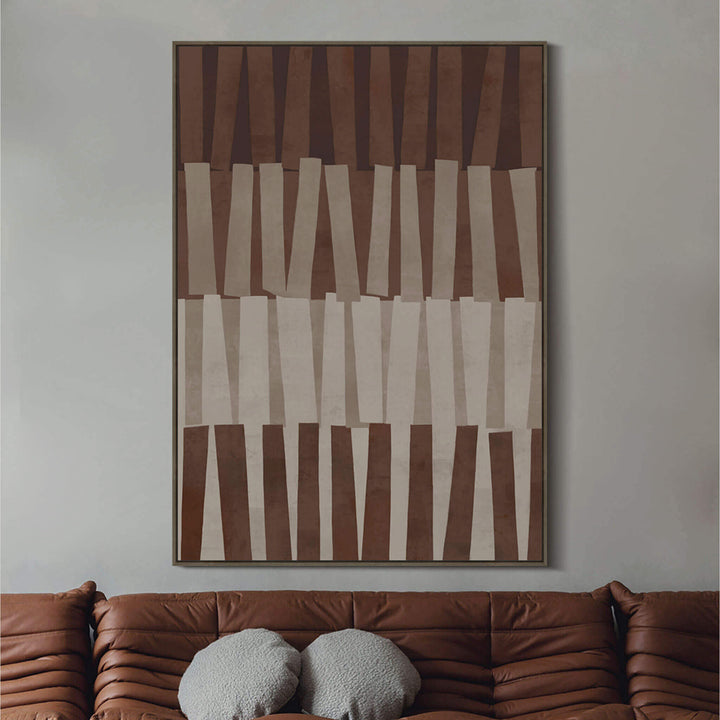 LBD EXCLUSIVE  |  PASSAU FRAMED CANVAS PRINT  |  100X140CM  |  CLAY + SAND + EARTH  |  OAK NATURAL FRAME
