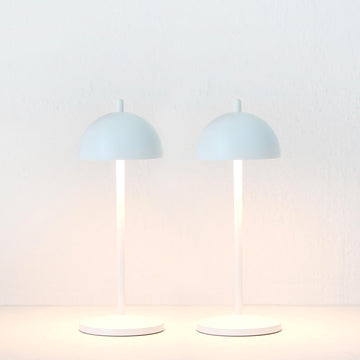 LBD EXCLUSIVE  |  FONTAINES RECHARGEABLE INDOOR/OUTDOOR TABLE LAMP BUNDLE X2 |  MATTE WHITE