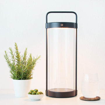 LBD EXCLUSIVE | SAINTE FRIEUX RECHARGEABLE INDOOR/OUTDOOR SOLAR LANTERN | MATTE BLACK