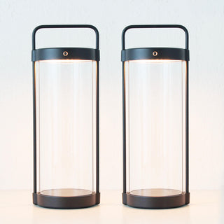 LBD EXCLUSIVE  |  SAINTE FRIEUX RECHARGEABLE INDOOR/OUTDOOR SOLAR LANTERN BUNDLE X2  |  MATTE BLACK