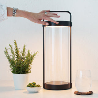 LBD EXCLUSIVE  |  SAINTE FRIEUX RECHARGEABLE INDOOR/OUTDOOR SOLAR LANTERN  |  MATTE BLACK