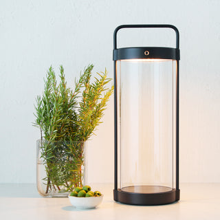 LBD EXCLUSIVE  |  SAINTE FRIEUX RECHARGEABLE INDOOR/OUTDOOR SOLAR LANTERN  |  MATTE BLACK