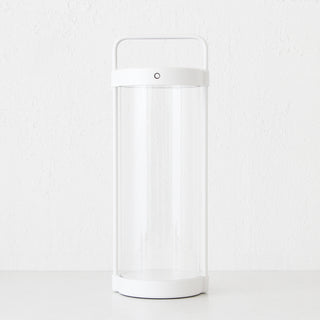 LBD EXCLUSIVE  |  SAINTE FRIEUX RECHARGEABLE INDOOR/OUTDOOR SOLAR LANTERN  |  MATTE WHITE