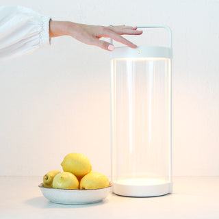 LBD EXCLUSIVE  |  SAINTE FRIEUX RECHARGEABLE INDOOR/OUTDOOR SOLAR LANTERN  |  MATTE WHITE