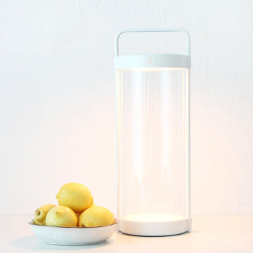 LBD EXCLUSIVE  |  SAINTE FRIEUX RECHARGEABLE INDOOR/OUTDOOR SOLAR LANTERN  |  MATTE WHITE