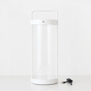 LBD EXCLUSIVE  |  SAINTE FRIEUX RECHARGEABLE INDOOR/OUTDOOR SOLAR LANTERN  |  MATTE WHITE