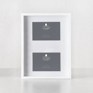 LBD EXCLUSIVE | TRENTO BOX PHOTO FRAME | 2 WINDOW 4X6" | WHITE
