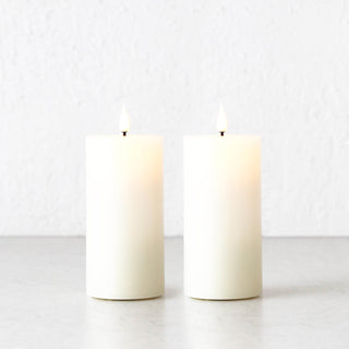 LBD EXCLUSIVE  |  LED FLICKERING FLAMELESS WAX CANDLE + REMOTE  |  IVORY  |  MEDIUM