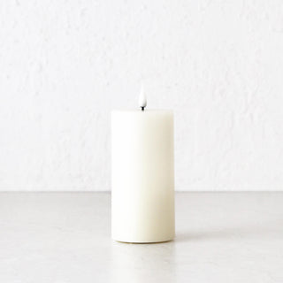 LBD EXCLUSIVE  |  LED FLICKERING FLAMELESS WAX CANDLE + REMOTE  |  IVORY  |  MEDIUM