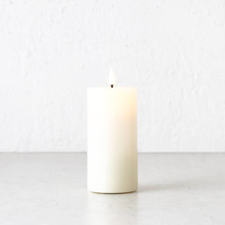 LBD EXCLUSIVE  |  LED FLICKERING FLAMELESS WAX CANDLE + REMOTE  |  IVORY  |  MEDIUM