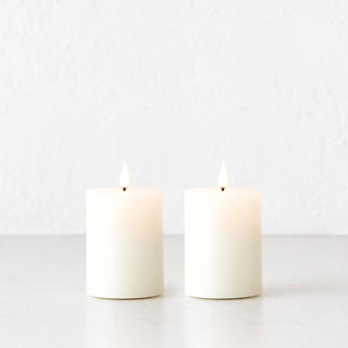 LBD EXCLUSIVE  |  LED FLICKERING FLAMELESS WAX CANDLE + REMOTE  |  IVORY  |  SMALL