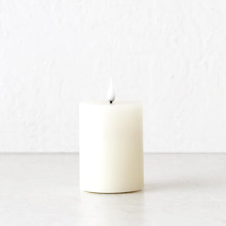 LBD EXCLUSIVE  |  LED FLICKERING FLAMELESS WAX CANDLE + REMOTE  |  IVORY  |  SMALL