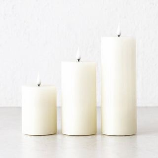 LBD EXCLUSIVE  |  LED FLICKERING FLAMELESS WAX CANDLE + REMOTE  |  IVORY  |  LARGE