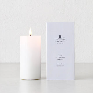 LBD EXCLUSIVE  |  LED FLAMELESS FLICKERING WAX CANDLE + REMOTE BUNDLE X3  |  WHITE