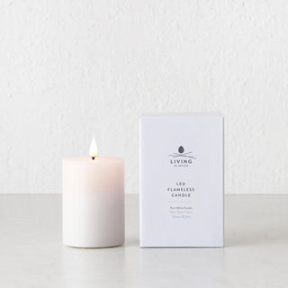LBD EXCLUSIVE  |  LED FLAMELESS FLICKERING WAX CANDLE + REMOTE BUNDLE X3  |  WHITE