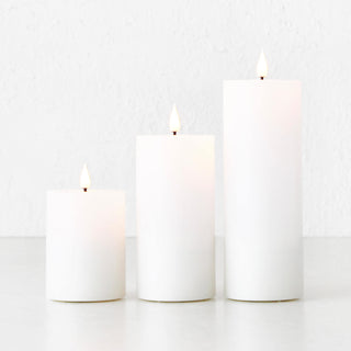 LBD EXCLUSIVE  |  LED FLAMELESS FLICKERING WAX CANDLE + REMOTE BUNDLE X3  |  WHITE