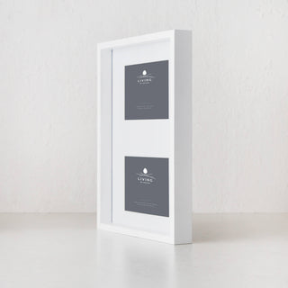 LBD EXCLUSIVE  |  TRENTO BOX PHOTO FRAME  |  2 WINDOW 4X6"  |  WHITE