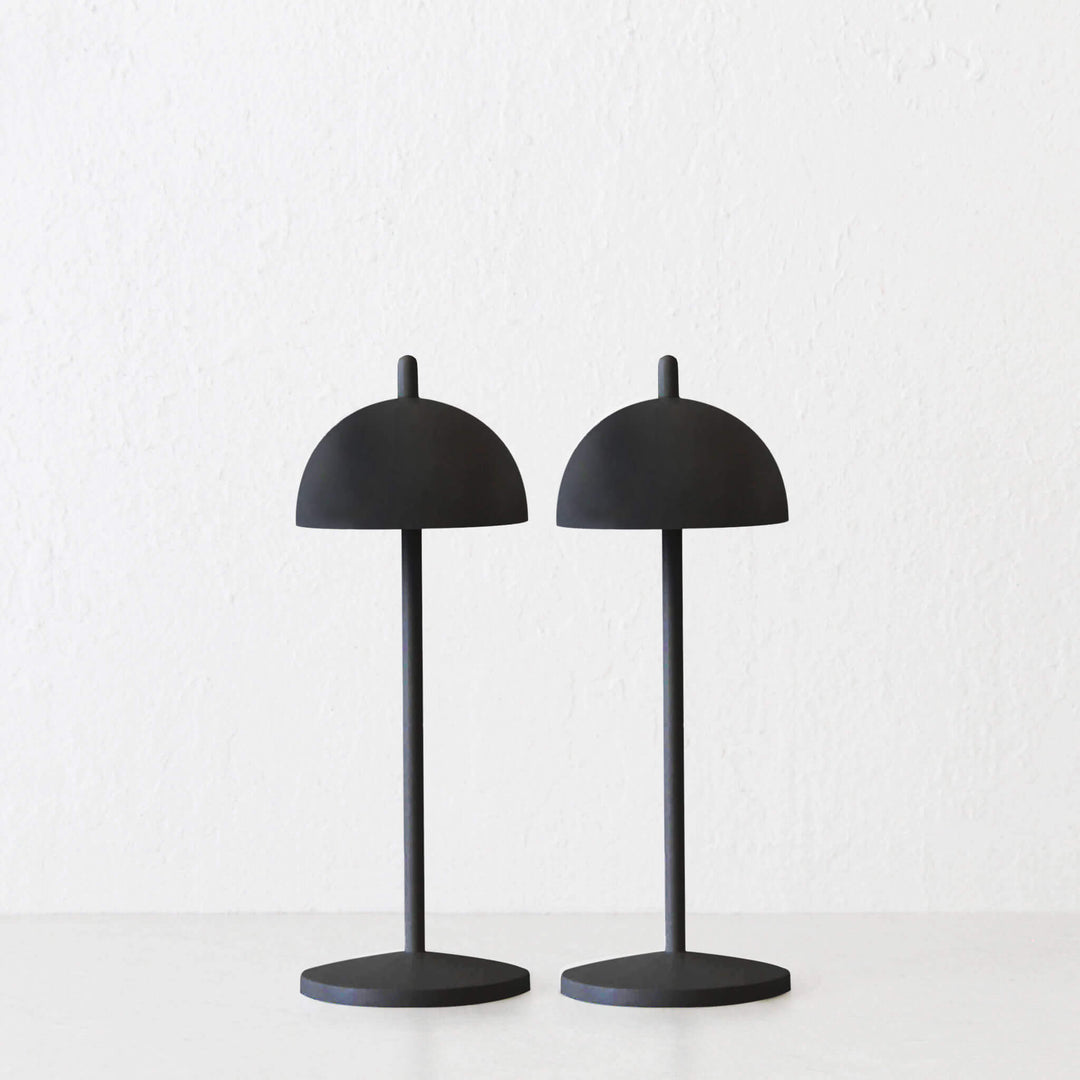 LBD EXCLUSIVE  |  FONTAINES RECHARGEABLE INDOOR/OUTDOOR LED TABLE LAMP BUNDLE X2 |  MATTE BLACK