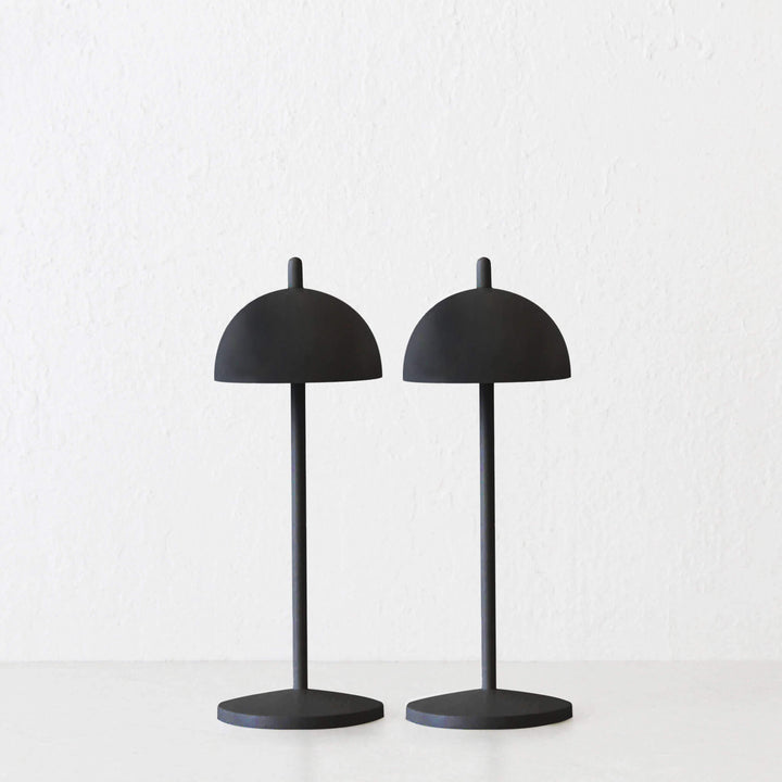 LBD EXCLUSIVE  |  FONTAINES RECHARGEABLE INDOOR/OUTDOOR LED TABLE LAMP BUNDLE X2 |  MATTE BLACK