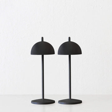 LBD EXCLUSIVE  |  FONTAINES RECHARGEABLE INDOOR/OUTDOOR LED TABLE LAMP BUNDLE X2 |  MATTE BLACK