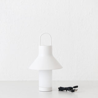 LBD EXCLUSIVE  |  LA CONDETTE RECHARGEABLE INDOOR/OUTDOOR LED LANTERN  |  MATTE WHITE