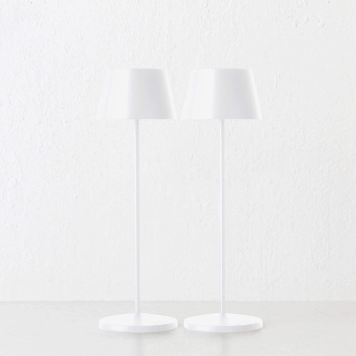 LBD EXCLUSIVE  |  VILLEBOIS RECHARGEABLE INDOOR/OUTDOOR LED TABLE LAMP BUNDLE X2  |  MATTE WHITE
