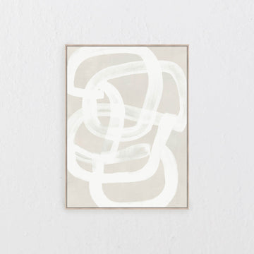 LBD EXCLUSIVE  |  AUBAN FRAMED CANVAS PRINT  |  100 X 140CM  |  WHITE + NATURAL  |  LIGHT NATURAL FRAME