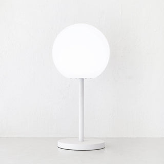 LBD EXCLUSIVE  |  DINESH OUTDOOR LED TABLE LAMP  |  WHITE + WHITE