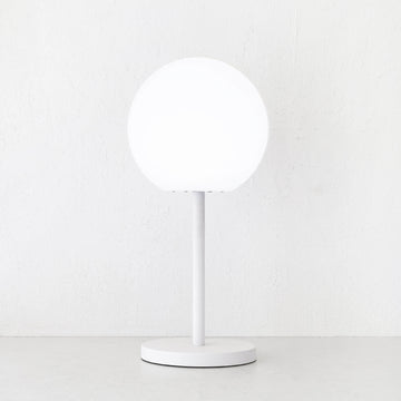 LBD EXCLUSIVE  |  DINESH OUTDOOR LED TABLE LAMP  |  WHITE + WHITE