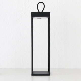 LBD EXCLUSIVE  |  DUNES DU MONT RECHARGEABLE LED INDOOR/OUTDOOR LANTERN  |  MATTE BLACK