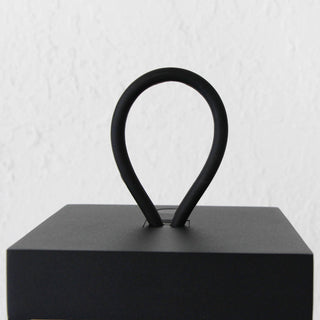 LBD EXCLUSIVE  |  DUNES DU MONT RECHARGEABLE LED INDOOR/OUTDOOR LANTERN  |  MATTE BLACK