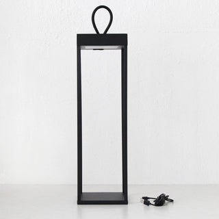 LBD EXCLUSIVE  |  DUNES DU MONT RECHARGEABLE LED INDOOR/OUTDOOR LANTERN  |  MATTE BLACK