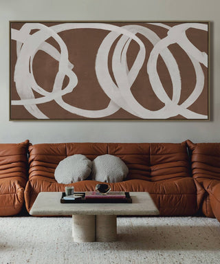 LBD Exclusive  |  Benabarre Framed Canvas Print  |  80x160cm  |  Terra Rust + White