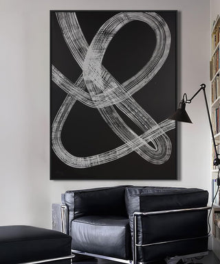 MELTON FRAMED XL CANVAS PRINT  |  120X160CM  |  BLACK NOIR + WHITE