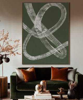 MELTON FRAMED XL CANVAS PRINT  |  120X160CM  | TUSCAN OLIVE + WHITE
