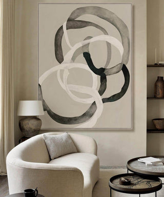 LBD EXCLUSIVE  |  VERDUGO FRAMED CANVAS PRINT  |  120X160CM  |  OFF WHITE + BLACK + NATURAL