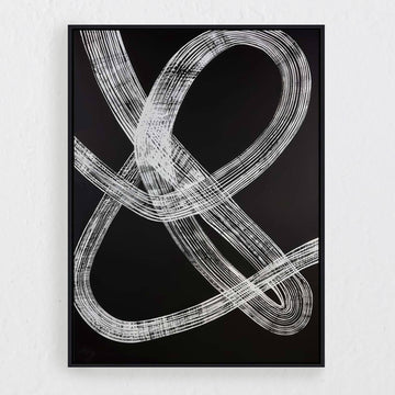 MELTON FRAMED XL CANVAS PRINT  |  120X160CM  |  BLACK NOIR + WHITE