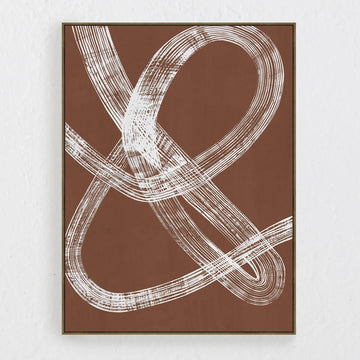 MELTON FRAMED XL CANVAS PRINT  |  120X160CM  | TERRA RUST + WHITE