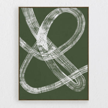 MELTON FRAMED XL CANVAS PRINT  |  120X160CM  | TUSCAN OLIVE + WHITE