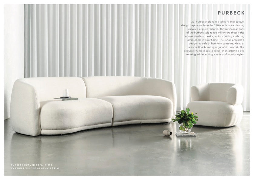 PURBECK CURVED SOFA | SKIMMING STONE WEAVE