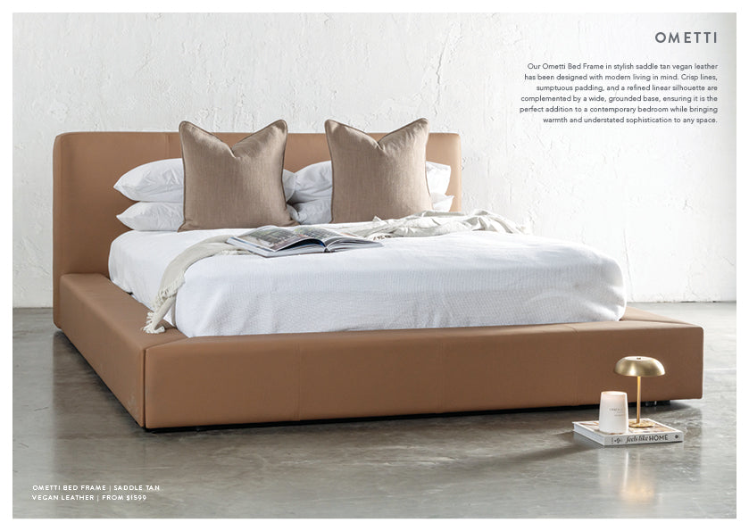 OMETTI VEGAN LEATHER BED FRAME
