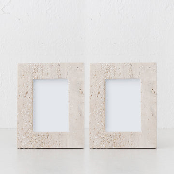 LEN TRAVERTINE PHOTO FRAME BUNDLE X2  |  4X6